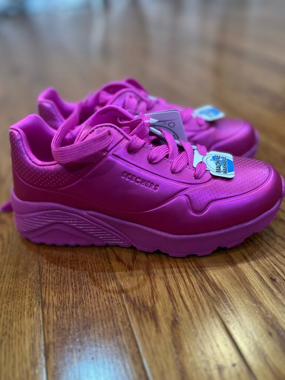 Sketchers kids uno lite jewel mode hot pink sneakers girls size 2 NWOT